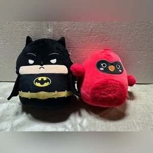 DC Superhero and Bird Plush Duo - Black and Red